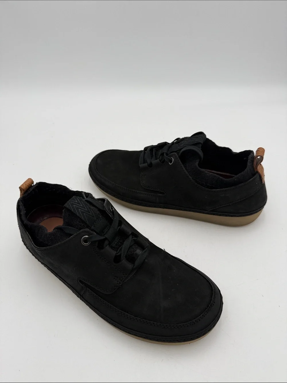 Clarks nature Men's Black Casual Lace-Up Shoes 8.5 leather upper casual office